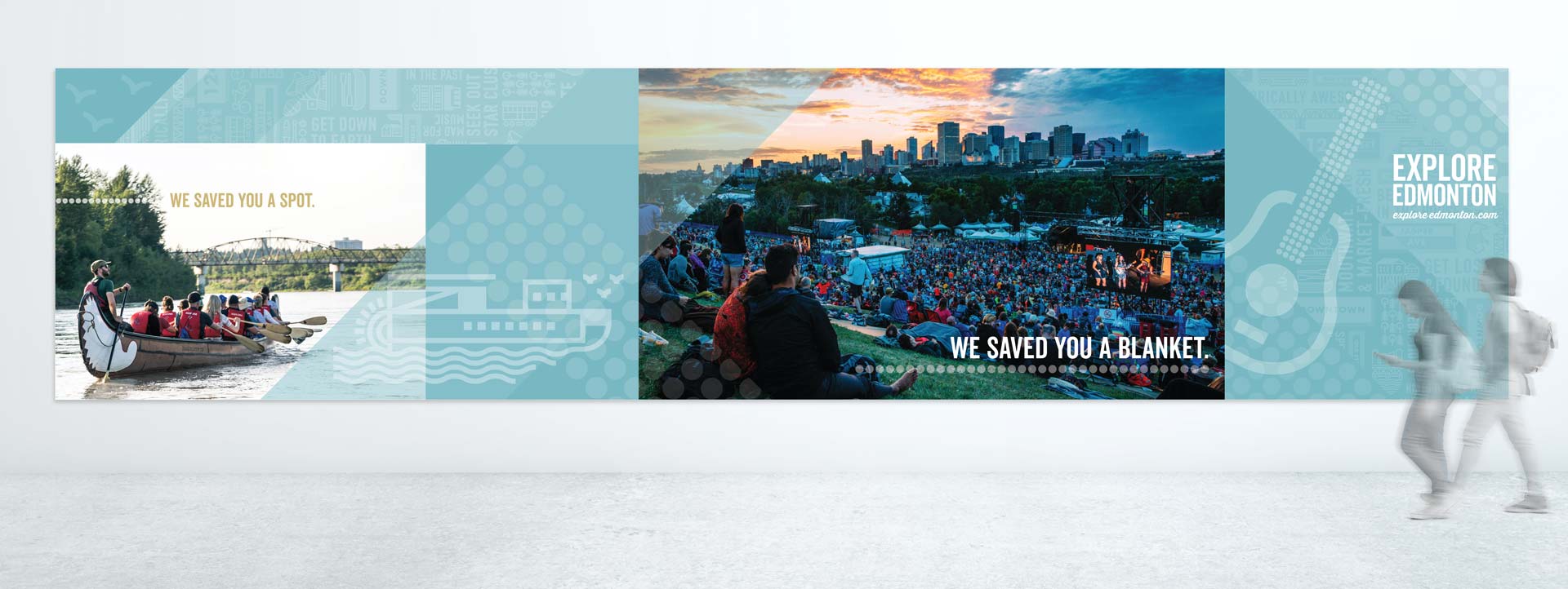 image of Explore Edmonton wall wrap at Edmonton Airport