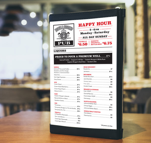 image of custom Hose and Hound Drink Menu