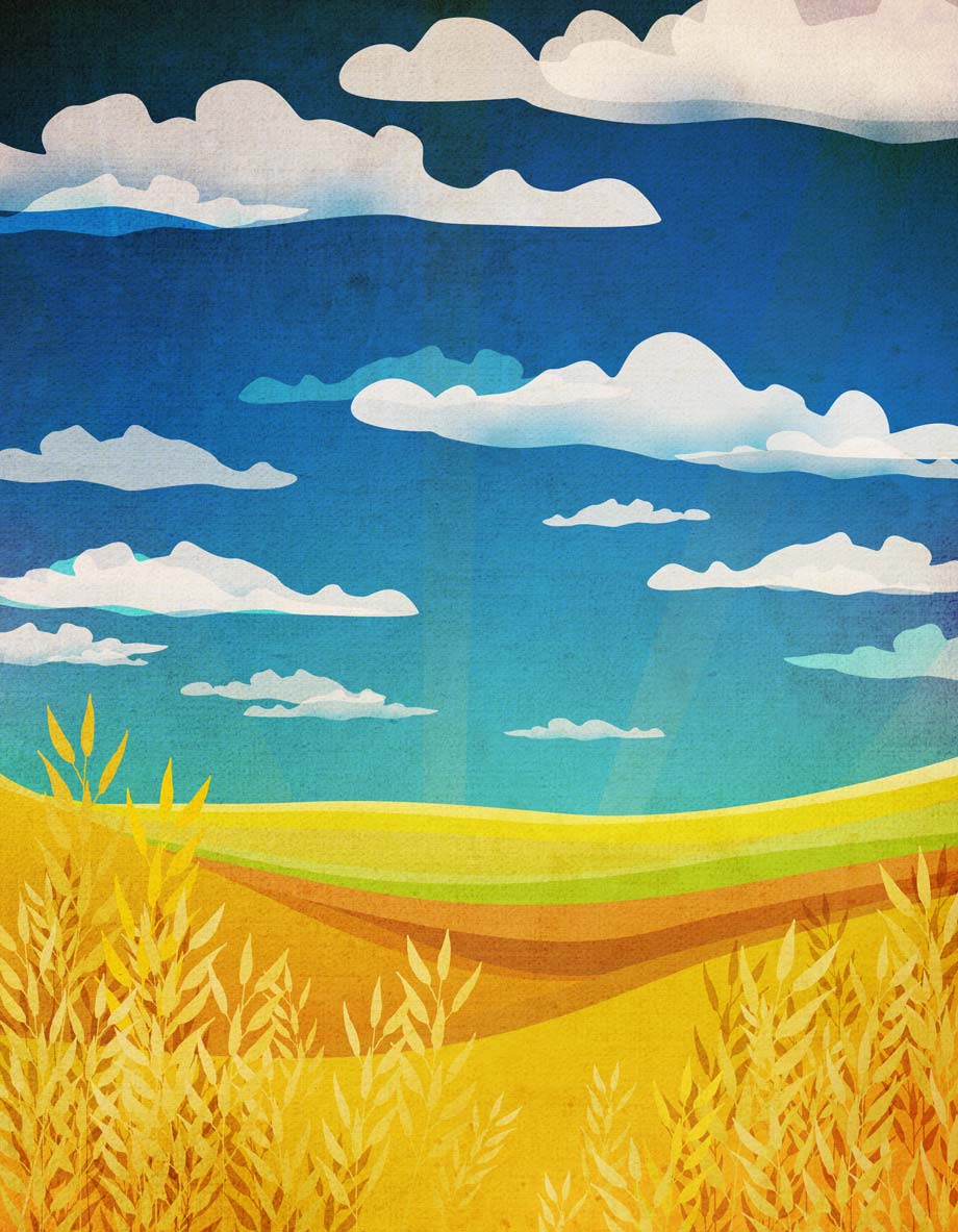 image of Palliser Hotel prairie illustration