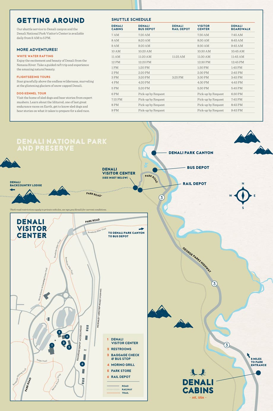 image of Denali Cabins Brochure area maps