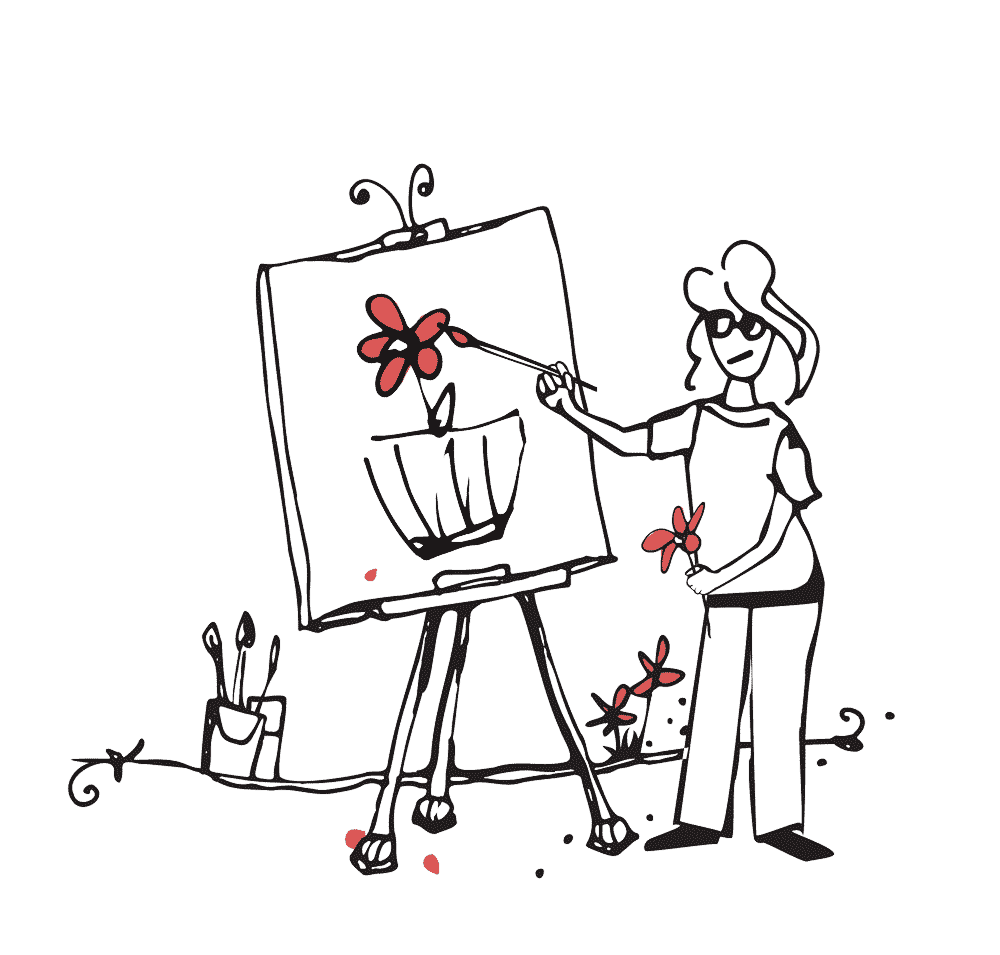 illustration of Susan painting